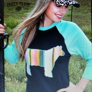 SERAPE SHOW CALF BASEBALL TEE